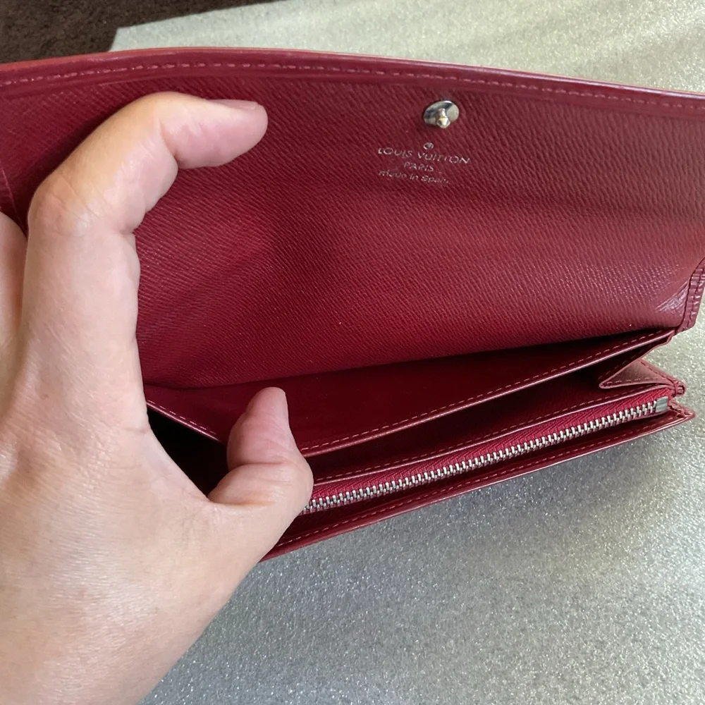 Louis Vuitton Red Leather Wallet with Chain - Picture 6 of 9